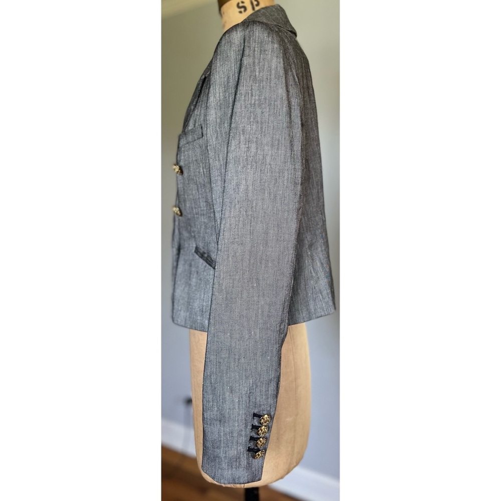 White House Black Market Cropped Linen Blend Studio Blazer 8 - Picture 6 of 14